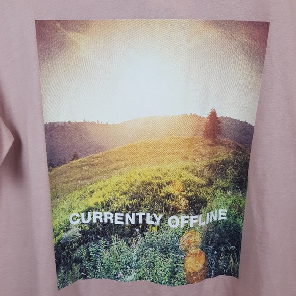 H&M Mauve Currently Offline Graphic Tee Shirt Top - Picture 3 of 5